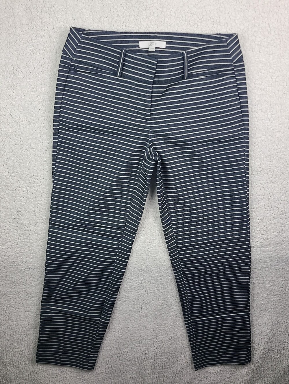 LOFT Marisa Riviera Navy Pinstripe Career Office Pants 0